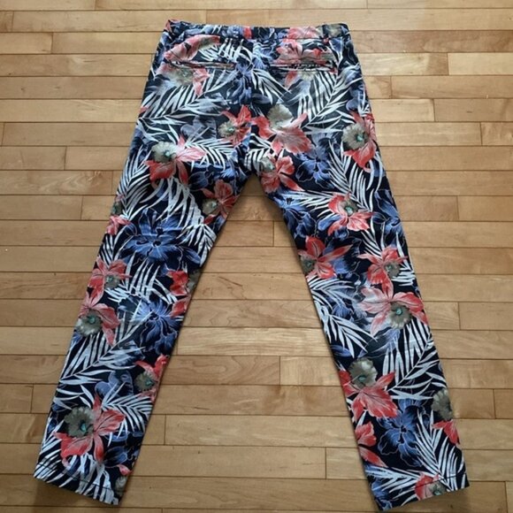 SCOTCH  SODA Bowie Floral straight Leg cotton pants Approximately Si - Picture 3 of 16
